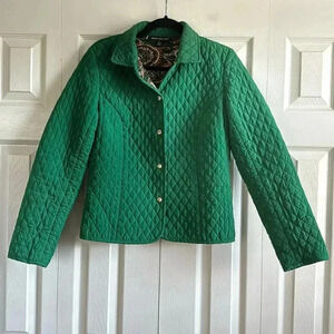 Briggs NY | Green Quilted Barn Jacket | size 8